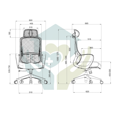 Fauteuil bureau ergonomique Confort-plus
