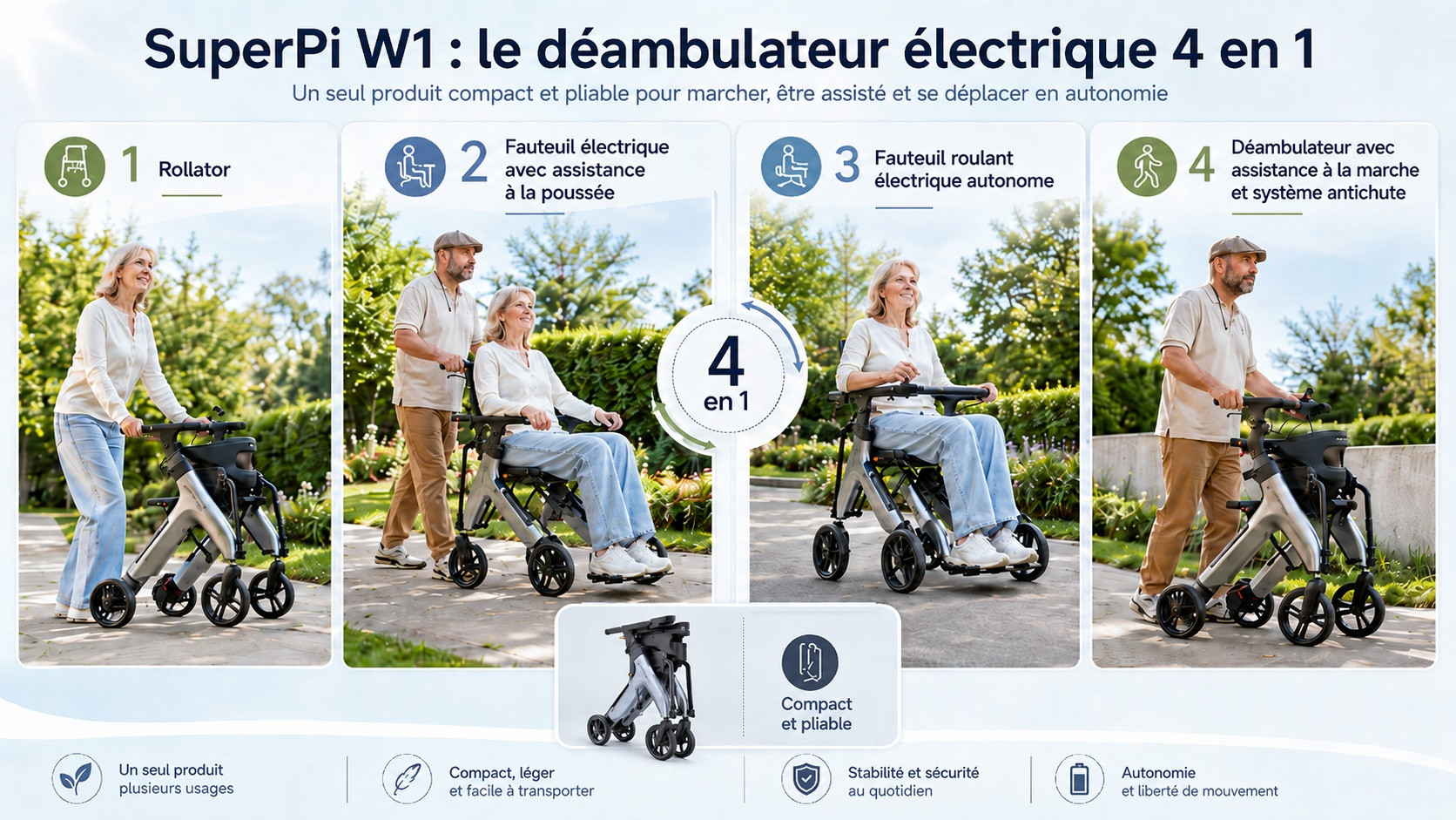 Déambulateur électrique 4-en-1 à Amiens : le guide complet