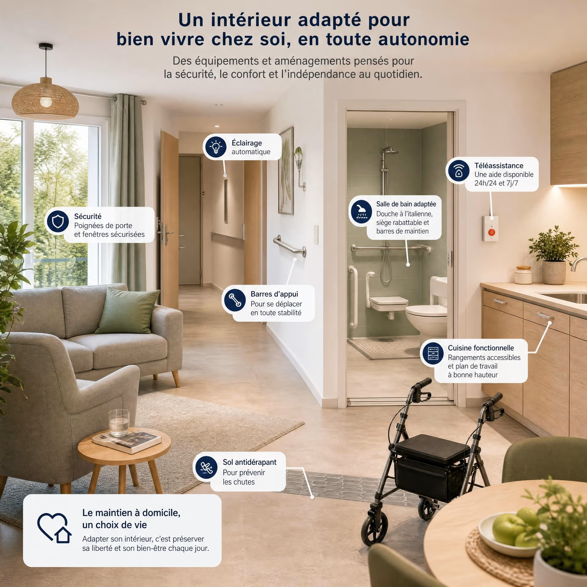 Maintien à domicile : aménager son intérieur pour bien vivre chez soi